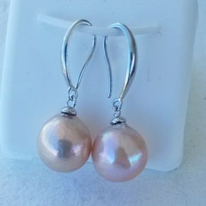 Peach Freshwater Pearl Drop Earring